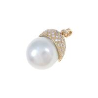 K18YG シロチョウパールペンダント