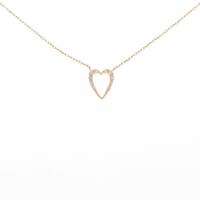 K18YG ハート ダイヤモンドネックレス