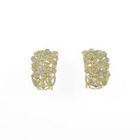 K18YG フラワー ダイヤモンドピアス