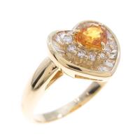 K18YG ハート サファイヤリング