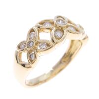 K18YG フラワー ダイヤモンドリング