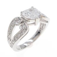 プラチナダイヤモンドリング 1．016ct・D・SI1・ハートシェイプ