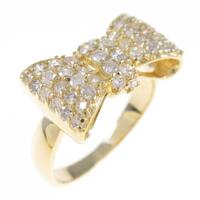 K18YG リボン ダイヤモンドリング