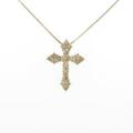 K18YG クロス ダイヤモンドネックレス