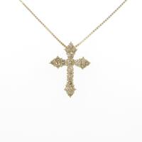 K18YG クロス ダイヤモンドネックレス