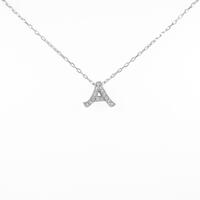 K18WG イニシャルA ダイヤモンドネックレス