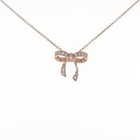 K10PG リボン ダイヤモンドネックレス