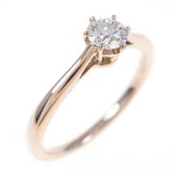 K18PG ソリティア ダイヤモンドリング