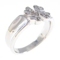 K18WG クローバー ダイヤモンドリング