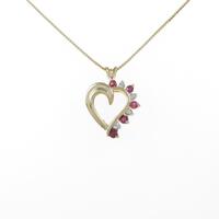 14KYG／K18YG ハート ルビーネックレス