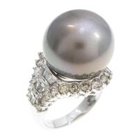 18KWG クロチョウパールリング