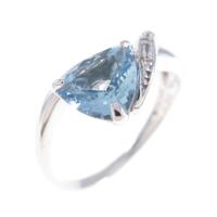 K18WG アクアマリンリング