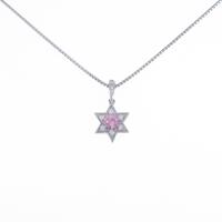 K18WG スター ピンクサファイヤネックレス