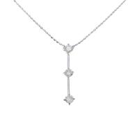 K18WG スリーストーン ダイヤモンドネックレス