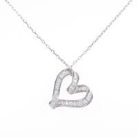 K18WG ハート ダイヤモンドネックレス