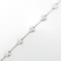 K18WG ハート ダイヤモンドブレスレット