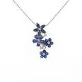K18WG フラワー サファイヤネックレス