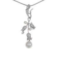 K18WG フラワー シロチョウパールネックレス