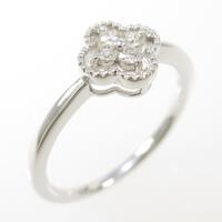 K18WG フラワー ダイヤモンドリング