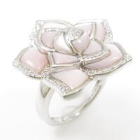 K18WG ローズ マザーオブパールリング