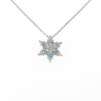 K18WG／PT スノーフレーク ダイヤモンドネックレス