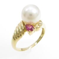 K18YG アコヤパールリング