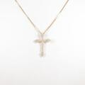 K18YG クロス ダイヤモンドネックレス