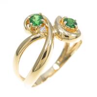 K18YG グリーンガーネットリング