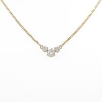 K18YG スリーストーン ダイヤモンドネックレス