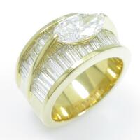 K18YG ダイヤモンドリング 1．533ct・E・SI2・マーキスカット