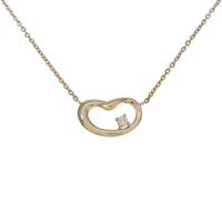 K18YG ハート ダイヤモンドネックレス