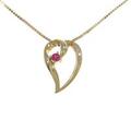 K18YG ハート ルビーネックレス