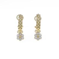 K18YG フラワー ダイヤモンドピアス