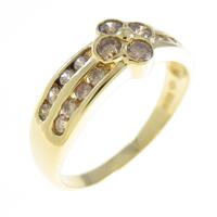 K18YG フラワー ダイヤモンドリング