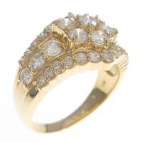 K18YG フラワー ダイヤモンドリング