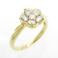 K18YG フラワー ダイヤモンドリング