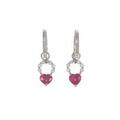 K18YG／K14WG／PT 2WAY ハート ルビーイヤリング