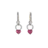K18YG／K14WG／PT 2WAY ハート ルビーイヤリング