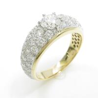K18YG／PT ダイヤモンドリング 0．634ct・F・VS2・VG