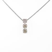 PT スリーストーン ダイヤモンドネックレス