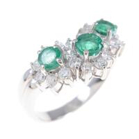 PT フラワー エメラルドリング