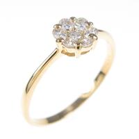 【リメイク】K18YG フラワー ダイヤモンドリング