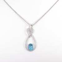 750WG／K18WG ブルートパーズネックレス