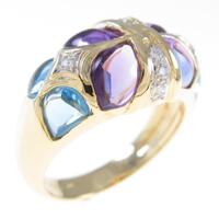 750YG／750WG カラーストーンリング