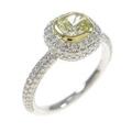 ティファニー ダイヤモンドリング 0．41ct・FY・VVS2・クッションカット