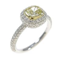 ティファニー ダイヤモンドリング 0．41ct・FY・VVS2・クッションカット