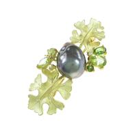 K18YG カラーストーンブローチ