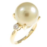 K18YG シロチョウパールリング