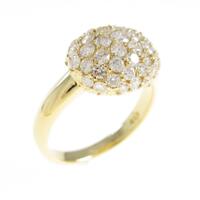 K18YG パヴェ ダイヤモンドピンキーリング