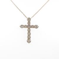 K18PG クロス ダイヤモンドネックレス